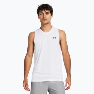 Maglietta da allenamento Under Armour Tech Tank bianca/nera da uomo