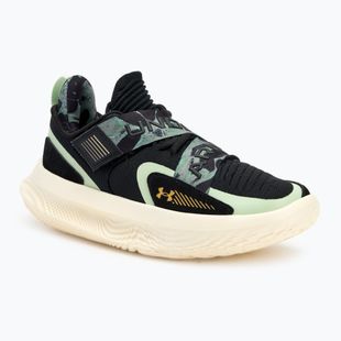 Under Armour Flow Futr X 4 Camo scarpe da basket nero/verde retrò/oro metallizzato