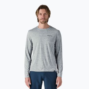Longsleeve Uomo Patagonia Cap Cool Daily Graphic Shirt-Waters boardshort logo abalone blue/grigio piuma