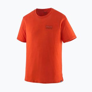 Camicia grafica da uomo Patagonia Cap Cool Merino Blend fitz roy strata/pollinator orange