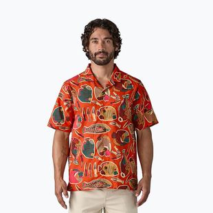 Camicia Patagonia Tidal Threads Camp da uomo, colore arancione wrasse/pollinator