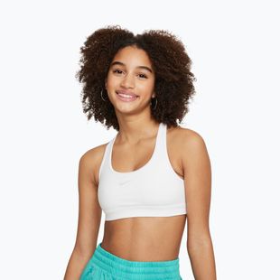 Reggiseno sportivo da bambina Nike Swoosh white/pure platinum