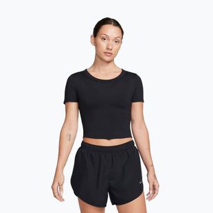 Maglietta da allenamento da donna Nike One Fitted Dri-Fit Cropped Top nero