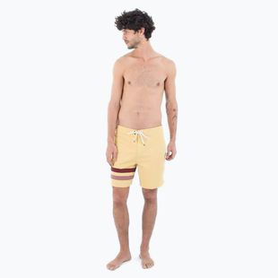 Pantaloncini da bagno Hurley Phantom Block Party Renegade 18" dusty cheaddar da uomo