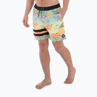 Pantaloncini da bagno Hurley Phantom Eco Block Party Volley 17" da uomo con ananas