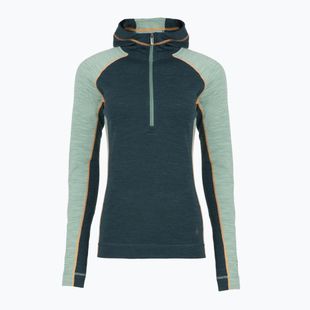 Smartwool Classic Thermal Merino Base Layer 1/2 Zip Hoodie da donna in scatola twilight/verde artico