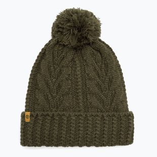 Berretto invernale da donna Timberland Cable Premium Pom Beanie verde foglia