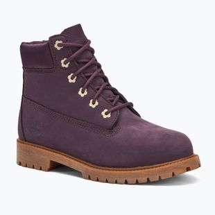 Timberland Premium 6 In Lace scarpe per bambini in nubuck viola scuro
