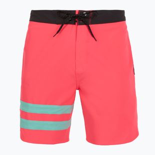 Pantaloncini da bagno Hurley Phantom Block Party 18" da uomo, rosa neon