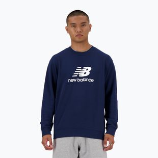Felpa New Balance Stacked Logo French Terry Crew Uomo nb navy