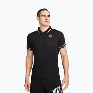 Polo da tennis da uomo Nike Court Heritage nero/bianco