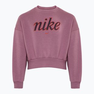 Felpa Nike Sportswear Club Fleece da bambino, color prugna e mango selvatico chiaro