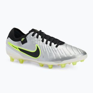 Nike Legend 10 Pro Ag-Pro uomini scarpe da calcio argento metallico / volt / nero