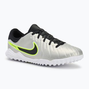 Nike Tiempo Legend 10 Academy TF scarpe da calcio per bambini argento metallico/volt/nero