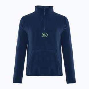 Uomo Nike Swoosh Air Polar Fleece Half Zip Top midnight navy/volt