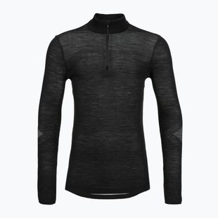 Smartwool Intraknit Thermal Merino Base Layer Uomo 1/4 Zip nero/bianco felpa termica