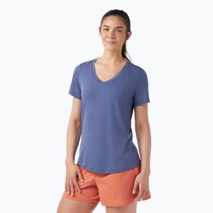 Maglia trekking donna Smartwool Active Ultralite collo a V blu notte