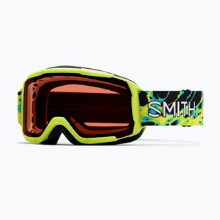 Maschera da sci per bambini Smith Daredevil S3 electric lime slime/green solx mirror antifog