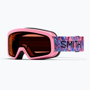 Maschera da sci per bambini Smith Rascal Jr S2 bright pink lofi butterfly/rose copper antifog