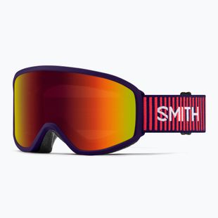 Maschera da sci per bambini Smith Reason OTG S3 deep plum gradient/red solx mirror antifog
