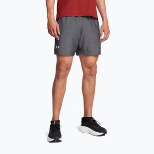 Pantaloncini da corsa Under Armour Launch 7" Heather nero/nero/riflettente da uomo