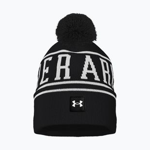 Berretto invernale Under Armour da uomo Halftime Pom Beanie nero/bianco/bianco