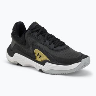 Under Armour Spawn 7 scarpe da basket nero/oro metallico/nero