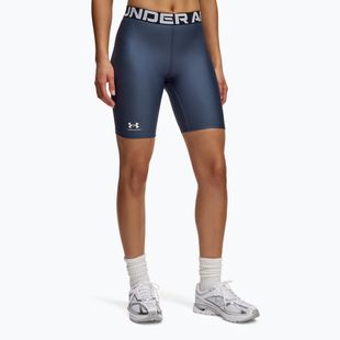 Pantaloncini Under Armour donna HG Authentics 8in downpour grigio/bianco