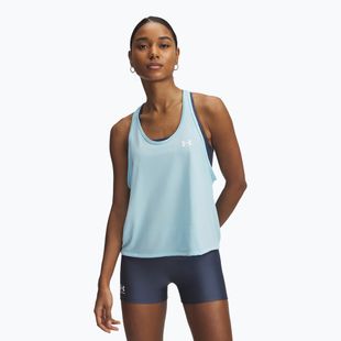 Canotta Under Armour Tech Swing stream/bianco da donna per allenamento