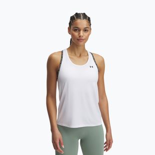 Canotta Under Armour Tech Knockout bianco/nero da donna per allenamento