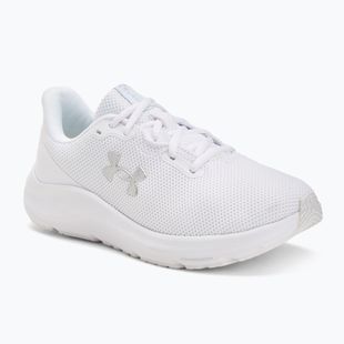 Scarpe da corsa da donna Under Armour Charged Pursuit 4 bianco/bianco/argento metallico
