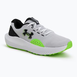 Under Armour Charged Surge 4, scarpe da corsa da uomo bianche/iper verdi/nere