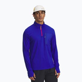 Felpa da corsa Under Armour Trail Run Quarter Zip royal/riflettente per uomo