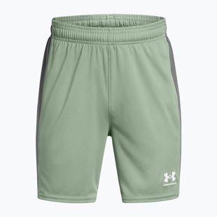 Pantaloncini da calcio Under Armour Challenger Knit verde silice / castlerock / bianco da bambino