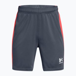Pantaloncini da calcio Under Armour da bambino Challenger Knit downpour grigio / fuoco / bianco