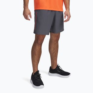Pantaloncini da allenamento Under Armour Woven Wordmark castlerock/fire da uomo