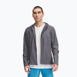 Giacca da corsa Under Armour Storm Run da uomo con cappuccio, color castlerock/grigio/riflettente