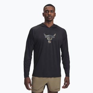 Felpa da allenamento Under Armour Project Rock Iso-Chill Hoody nero / iper verde da uomo