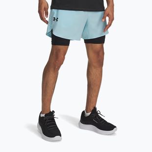 Shorts da uomo Under Armour Peak Woven 2in1 stream/black