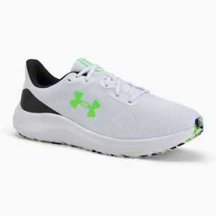 Under Armour Charged Pursuit 4 bianco/nero/verde ipersonico scarpe da corsa da uomo