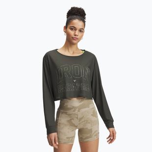 Under Armour Project Rock IP donna a maniche lunghe verde barocco/city kaki/city kaki