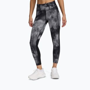 Leggings da corsa Under Armour Launch Printed Ankle da donna, nero/riflettente