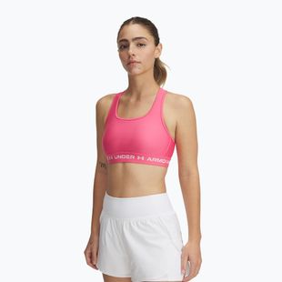 Reggiseno sportivo Under Armour Crossback Mid super pink/white