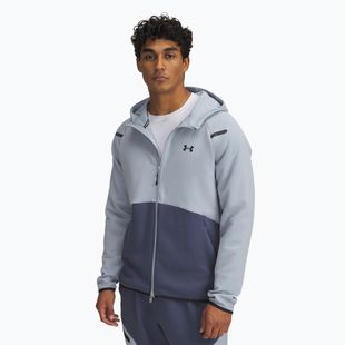 Felpa Under Armour Unstoppable Fleece Full Zip HD da uomo blu harbor/grigio diluvio/nero