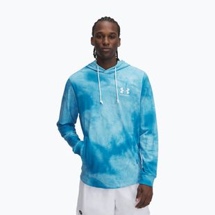 Felpa Under Armour Rival Terry stampata da uomo blu etere/bianco anice