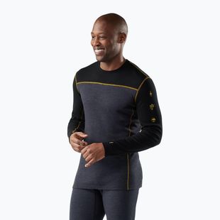 Maglia termica a maniche lunghe da uomo Smartwool Classic Thermal Merino Base Layer Colorblock Crew Boxed charcoal/honey gold