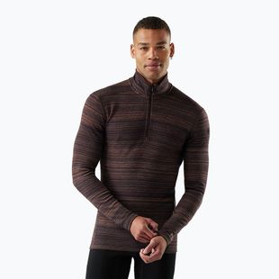 Felpa termica da uomo Smartwool Classic Thermal Merino Base Layer 1/4 Zip Boxed colore mink color shift