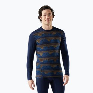 Maglia termica a manica lunga da uomo Smartwool Merino 250 Baselayer Crew Boxed deep navy geo peaks
