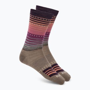 Calzini da donna Smartwool Everyday Stitch Stripe Crew fossil/purple