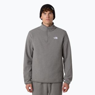 Felpa in pile da uomo The North Face Glacier Fleece 1/4 Zip grigio erica medio